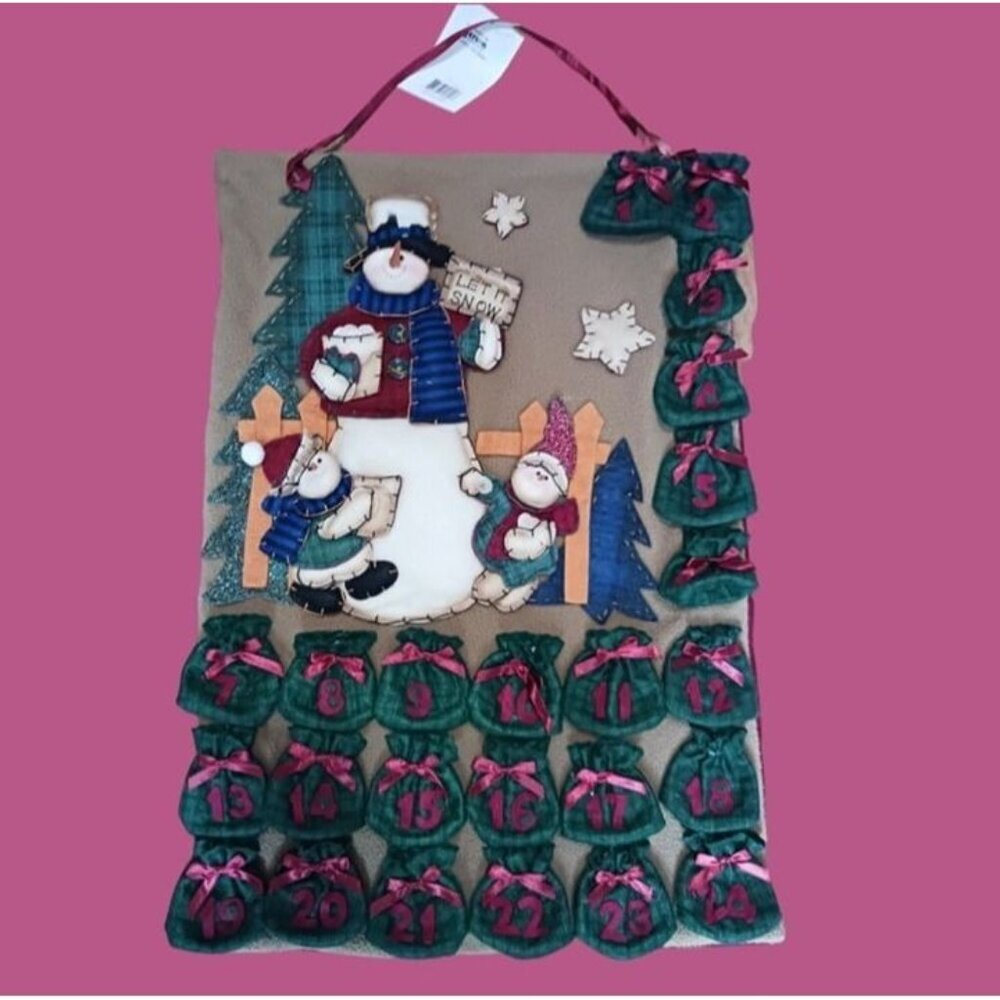 Gerson advent snowman hanging fabric calendar
